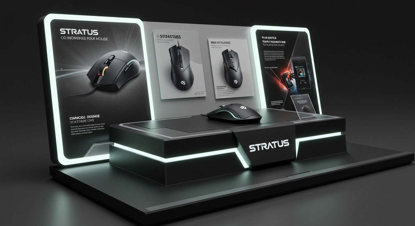 custom product retail display - gaming mouse tech